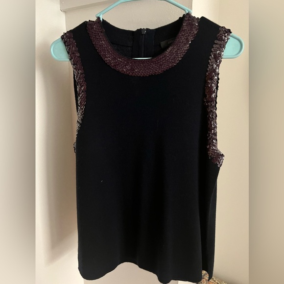 JCrew merino wool sequin sleeveless top - Picture 1 of 3